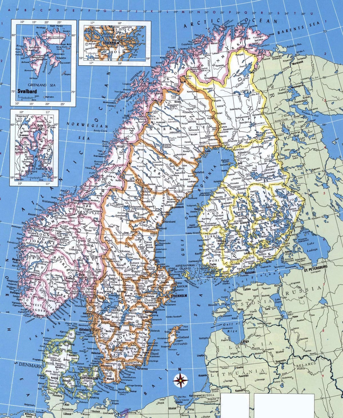 Kaart üksikasjalikud Norra