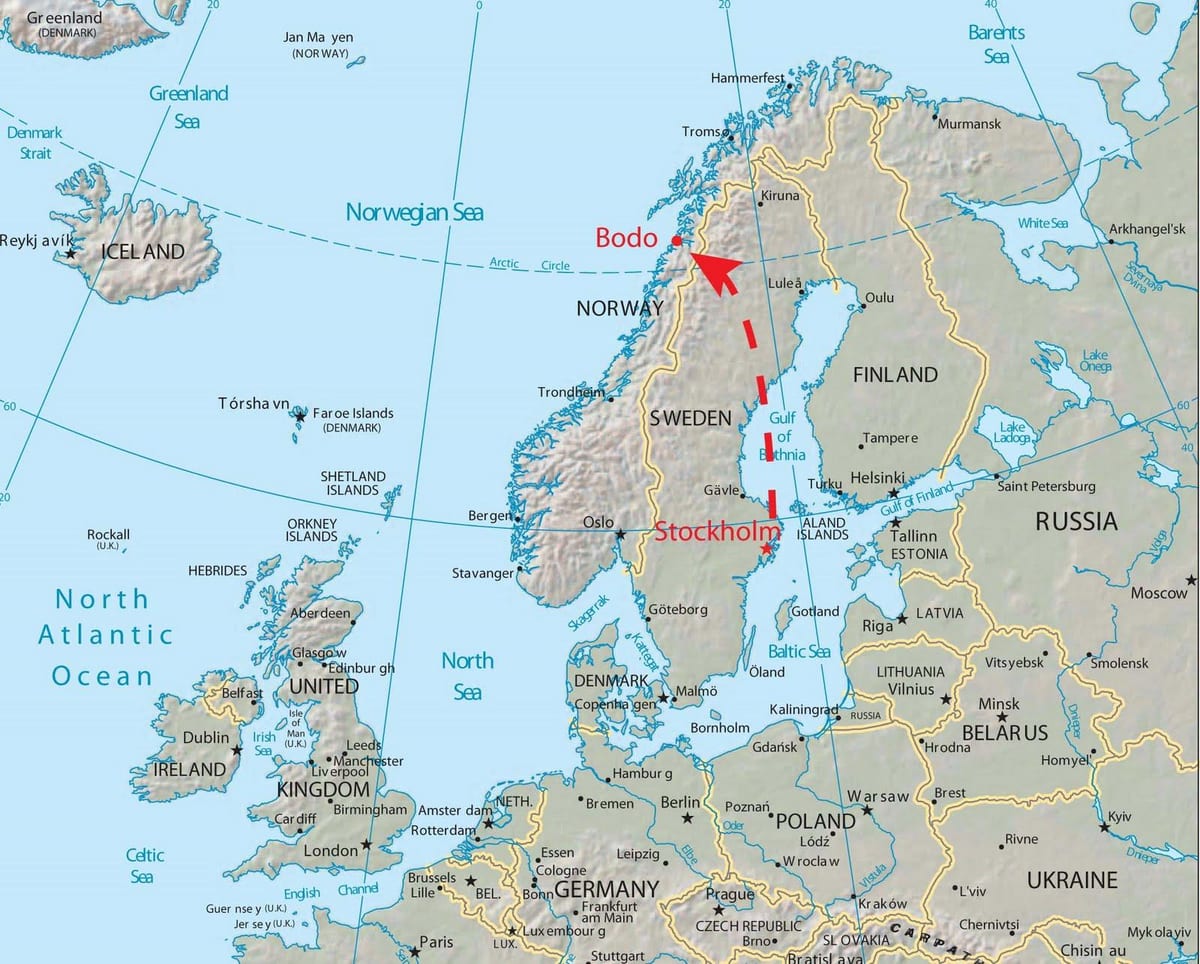 Kaart bodo, Norra