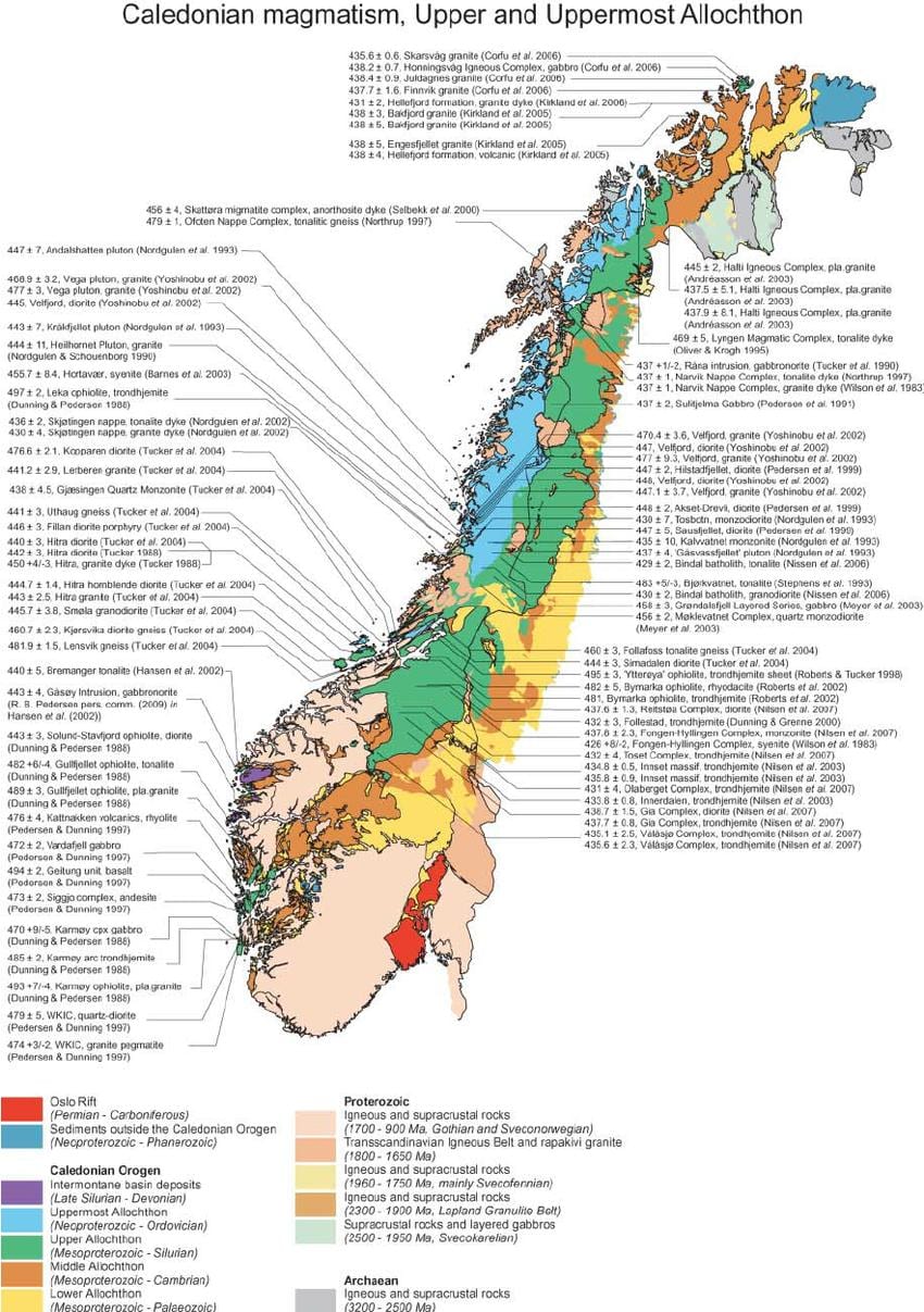 Kaart geoloogilise Norra
