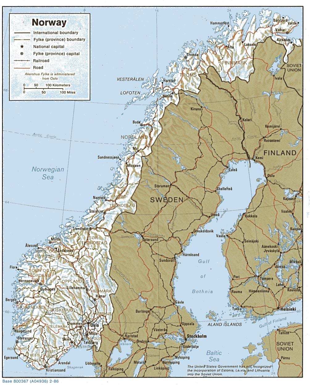 geograafiline kaart, Norra