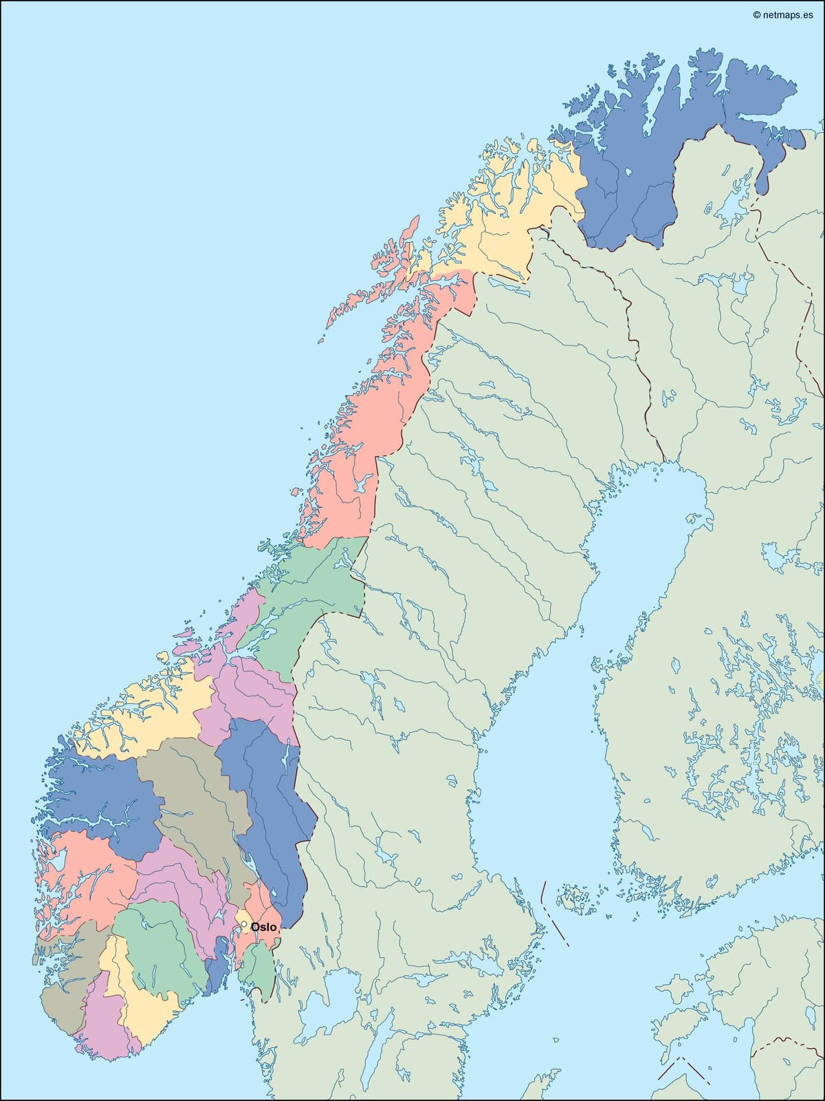 Kaart Norra vector