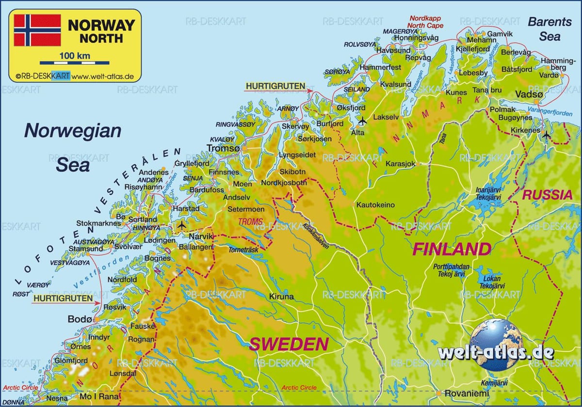 Kaart Norra kirkenes