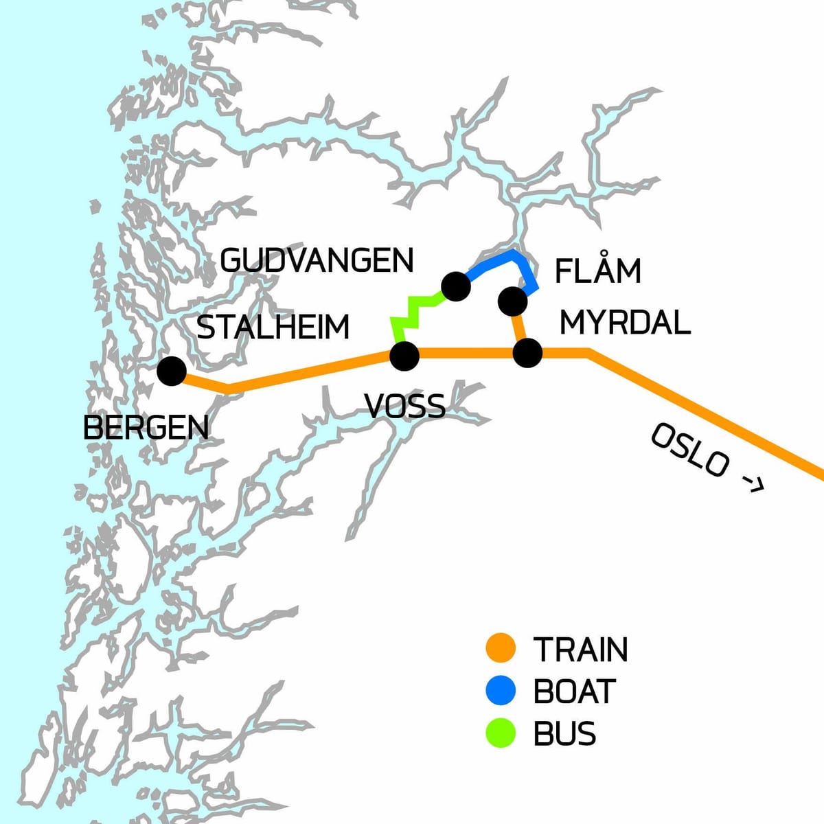 Kaart Norra lühidalt