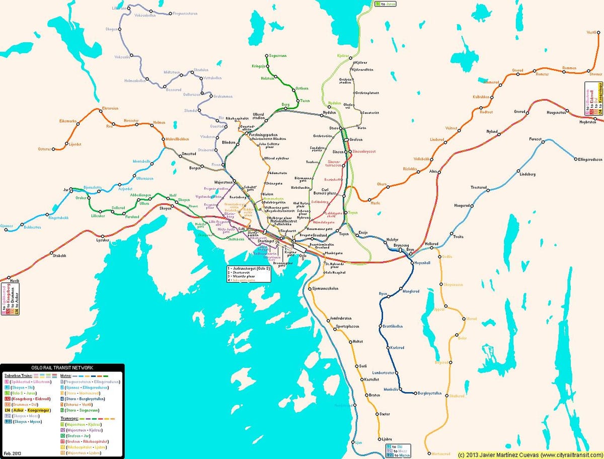 Kaart Norra metro