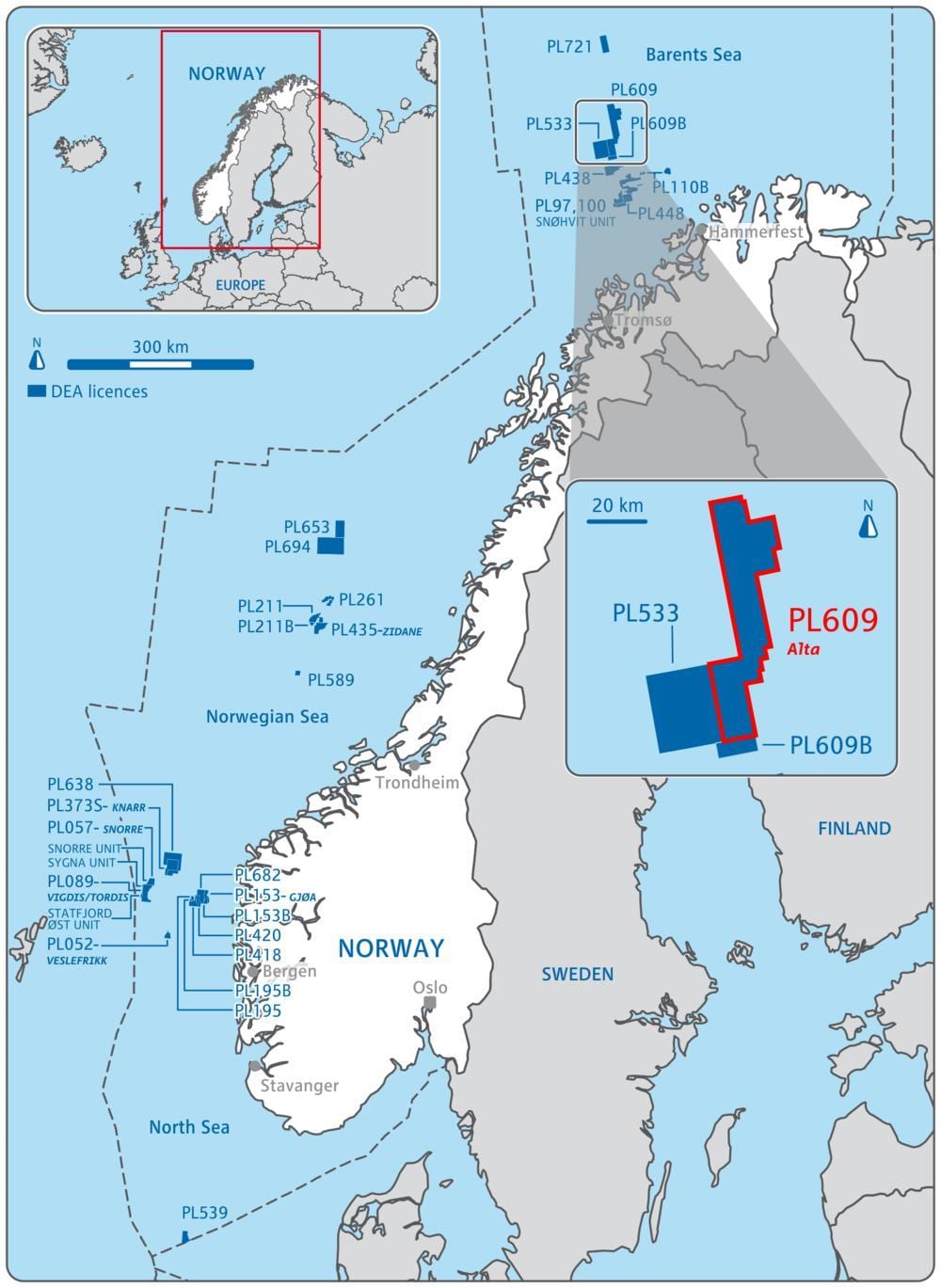 Kaart Norra nafta