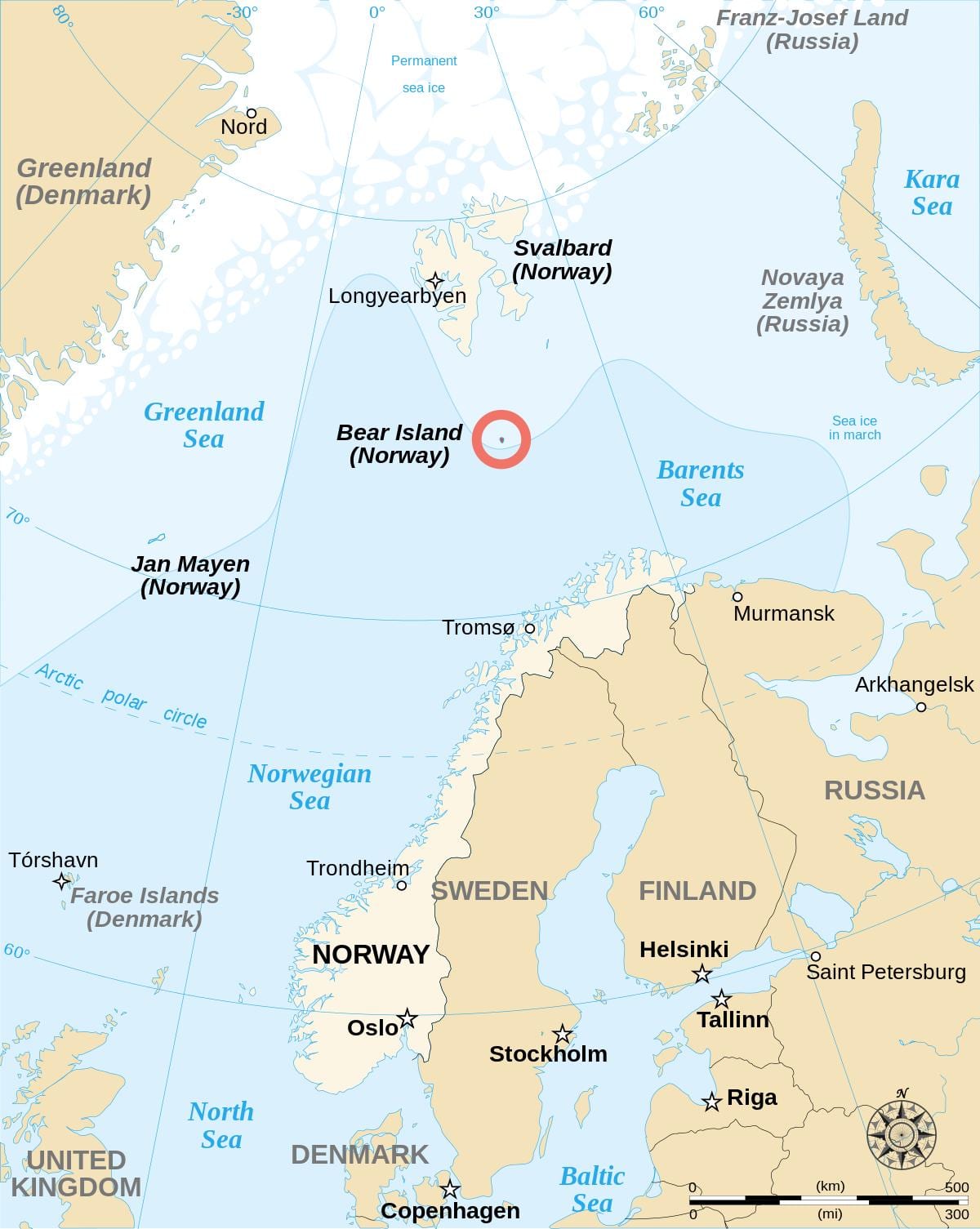 Kaart Norra saared 