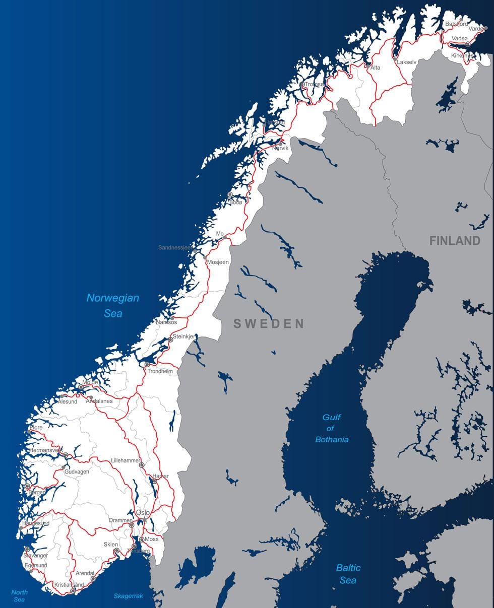 tasuliste teede Norra kaart