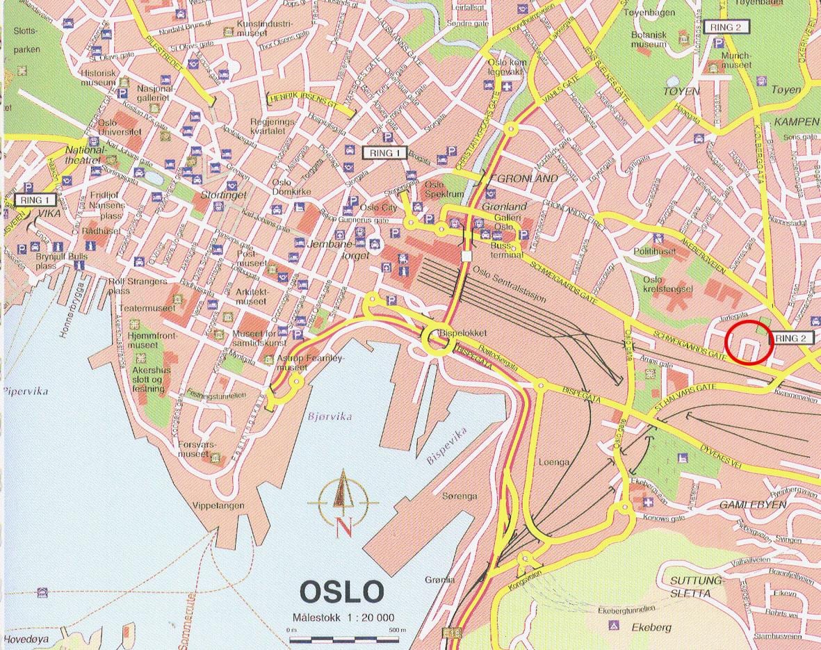 kaart oslo Norra kesklinn