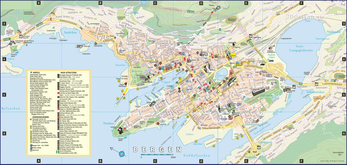 street kaart, bergen, Norra