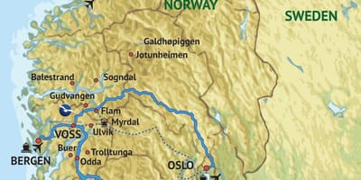 Kaart lääne-Norra