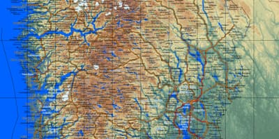 Üksikasjalik kaart lõuna-Norra