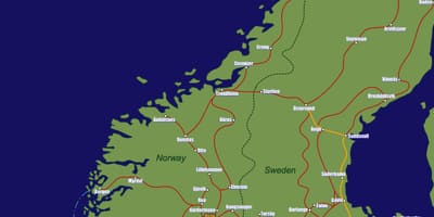 Kaart Norra rongi lennuliinide