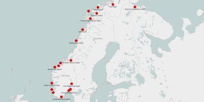 Kaart Norra lennujaamad