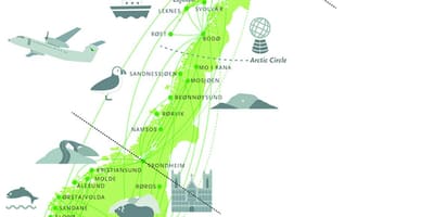 Riigi turistide marsruudi Norra kaart