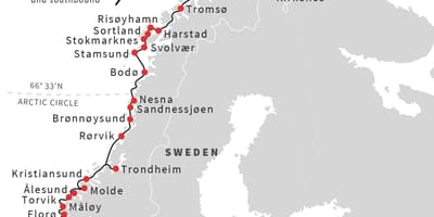 Kaart Norras parvlaeva
