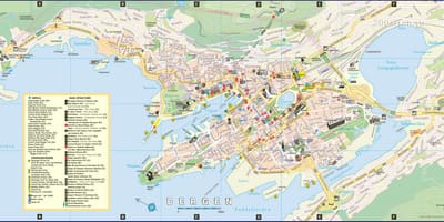 Street kaart, bergen, Norra