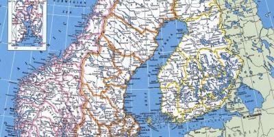 Kaart üksikasjalikud Norra